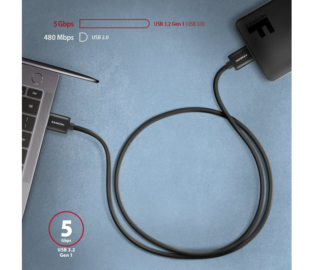 Axagon Kabel BUMM3-AM10AB SPEED Micro-B USB - USB-A 3.2 Gen 1 1 m - 1485429 - zdjęcie 2